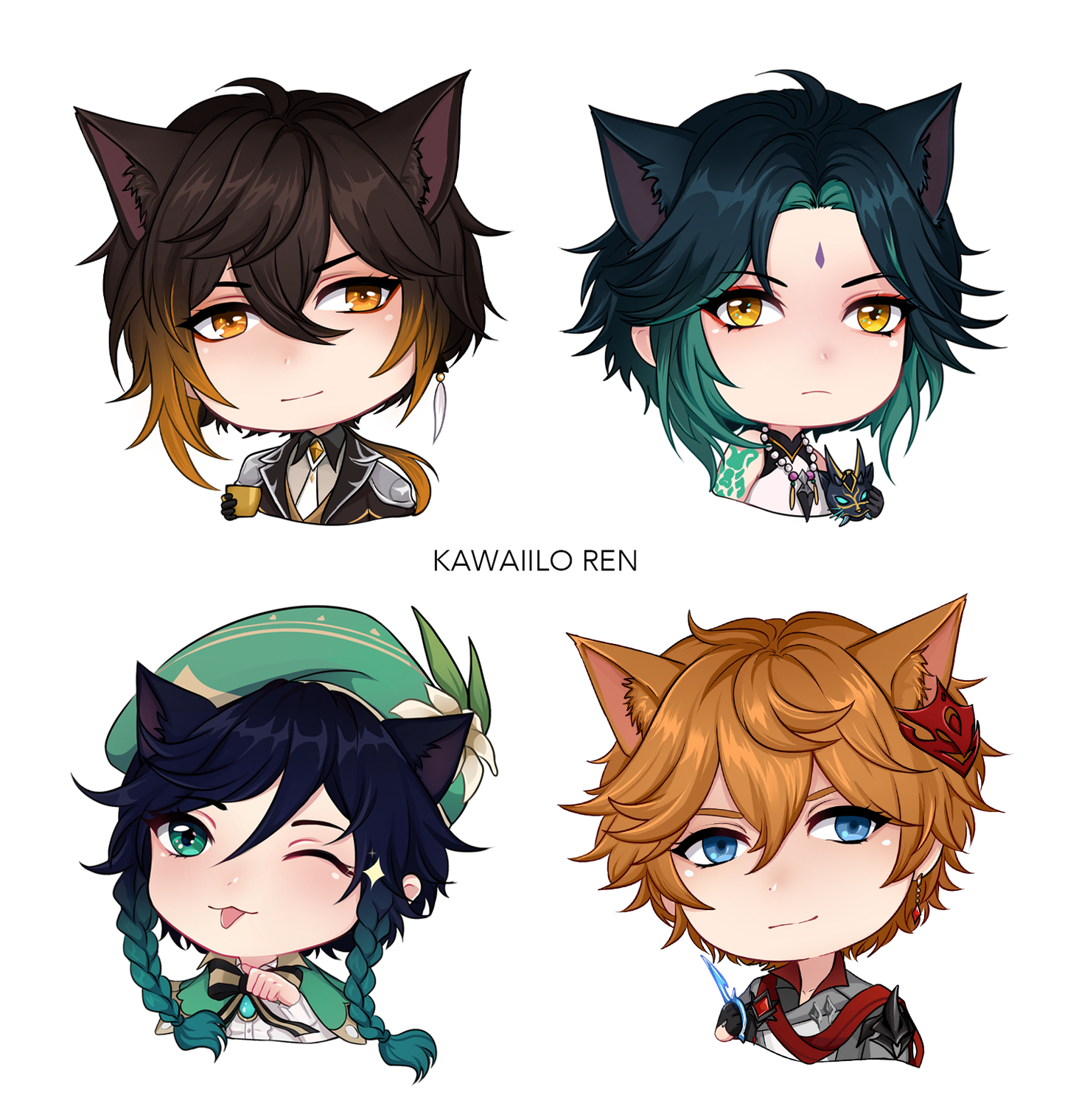 STICKERS - Genshin Catboys
