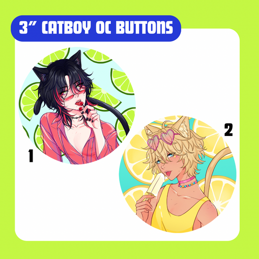 LARGE CIRCLE BUTTON - Catboy OCs